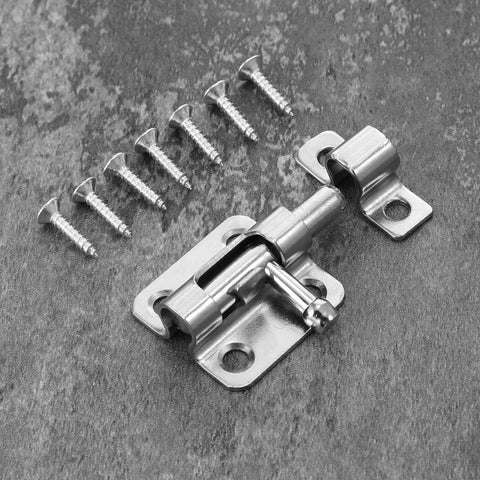 Lock It Down Small Barrel Bolt Latch Set Silver Aluminum Slide Bolt Locks For Interior Doors Cabinets And Pet Gates No Sweat Install rugged hardware with screws