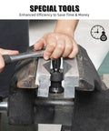 Hands using a wrench on a tool kit for installing bushings in an X3 Side By Side Off Road Machinery Secondary Clutch Bushing Service.