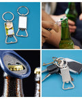 10 Pack Sublimation Blanks Keychains Aluminum Bottle Opener Transfer Key Rings For Custom DIY Gifts And Dope Crafts shown in use.