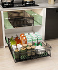 Kick Pantry Chaos To The Curb With This 2 Pack Expandable Pull Out Cabinet Organizer Built For Deep Drawers featuring clear storage.