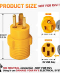 Heavy Duty Nema 6-50P To 14-50R EV Charger Adapter For 50Amp 250V showing size details, height 3.8 in, and width 1.9 in.