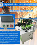 Control interface of Heavy Duty Fully Automatic Circular Saw Blade Grinder For 100 To 800Mm Blades with touch panel and buttons.