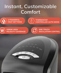 Control panel of a 1500W Ceramic Tower Space Heater With Remote, Thermostat, Timer And Wide Oscillation, Fast Even Heat For Small To Medium Rooms.