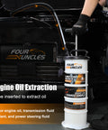 Oil Extractor Pump Kit For Easy Auto Fluid Change And Brake Bleeding Vacuum Fluid Extractor in use with tank and hose