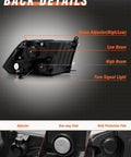 Back view of Dodge Ram Quad Beam Halogen Headlights Assembly Chrome Housing Amber Reflector showing adjusters and vents.