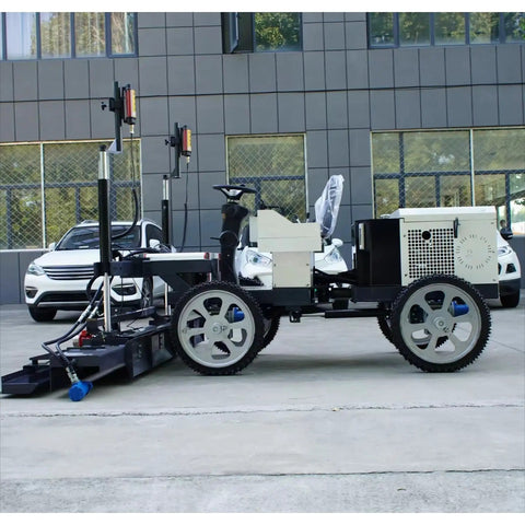 Customizable Automatic Concrete Screed and Ground Leveler for Paving and Grading, Versatile Multi Config Grading Machine for Construction, Farming, and Land Management, with Continuous Spatial Elevation Scan, 4WD