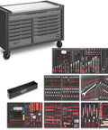 Extra Big Heavy Duty Beefy Rolling Tool Cabinet With Stainless Steel Workbench Top Includes 929 Piece Professional Socket Wrench Set