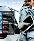 Sae J1772 To Type 2 EV Charger Adapter 32 Amp Heavy Duty connecting to an electric vehicle for fast charging.