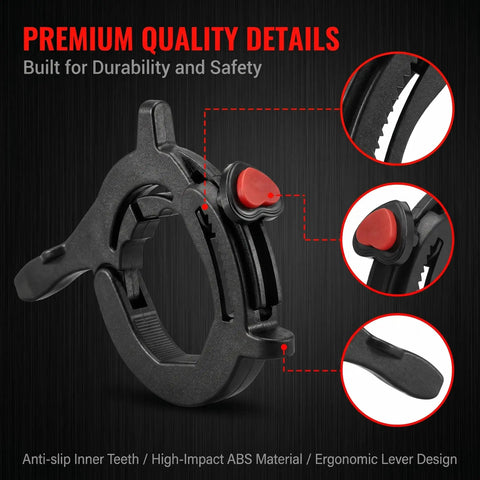 Solid Motorcycle Throttle Cruise Control Lock With Adjustable Abs Mount For 1 2 To 1 5 Inch Tubes Universal Fit close-up of ergonomic lever design and anti-slip features.