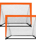 2 Pack 4 Ft By 3 Ft Portable Kid Soccer Goals For Backyard Indoor And Outdoor Pop Up Play In Orange Easy Setup Sturdy Trapezoidal Frame
