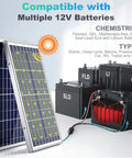 10W 12V Solar Battery Charger Maintainer with Built In MPPT Controller Waterproof Solar Panel Kit for Cars Boats Marine RVs and Trailers