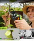 Woman using Bypass Pruning Shears With 1 Inch Cut Capacity For Easy Garden Trimming, Sharp SK5 Steel Blade Garden Clippers