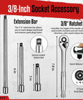 Twelve Piece Spark Plug Socket Set With Three Eighths Inch Drive Ratchet Handle Mirror Polished Sockets Spark Plug Gapper Universal Joint And Extension Bars With Rubber Retaining Ring