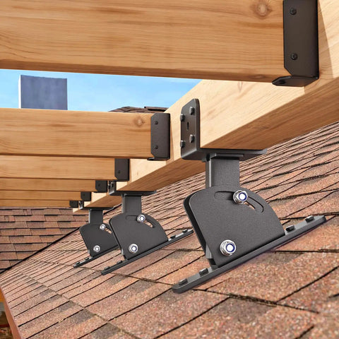 Stainless Steel Roof Riser Brackets 3.5x3.5 Inches Adjustable Angles Saddle For Patio Cover Gazebo 4x4 Posts Rustproof Pergola Bracket Set Of 3 Heavy Duty Outdoor Use Built Tough