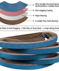 Shineboc zirconia sanding belts, 1/2 x 18 in, blue abrasive, 40–400 grit, 40-piece set for belt sander