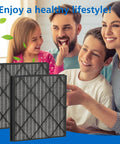 Replacement HEPA Filter For Four Fan Air Purifier Compatible With HE4FKPET 2-pack with family enjoying clean air