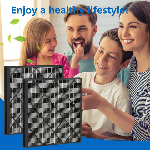Replacement HEPA Filter For Four Fan Air Purifier Compatible With HE4FKPET 2-pack with family enjoying clean air