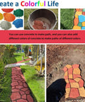 Heavy Duty Concrete Molds Large Size For DIY Paving, Reusable in garden paths with colorful cement stones layout