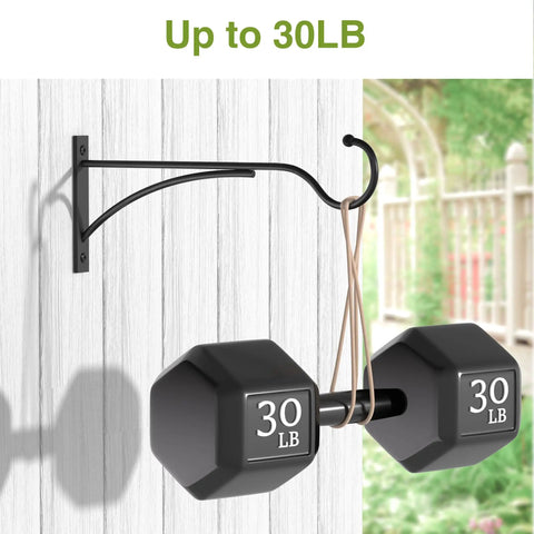 Built Tough 11 Inch Plant Hanger Hooks 2 Pack Heavy Duty Metal Wall Mount Brackets For Hanging Baskets Bird Feeders Wind Chimes And Lanterns Matte Black Backyard Ready Kit