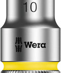 Zyklop 8790 HMB Three Eighths Inch Socket For Hex Head Fasteners, 10mm, 29mm Length, Chromium Plated Finish, Ball Intercept Ring