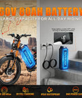 60V 80Ah removable battery for Real Deal Dual Motor Electric Bike 6000W 52 MPH Heavy Duty Adult Ebike, showing charging setup.