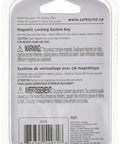 Packaging of Magnetic Locking System Key for Kidproof Cabinets, featuring safety instructions and barcode on white background