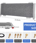 Heavy Duty 40K Transmission Oil Cooler Kit dimensions with mounting hardware for big rigs and trailers, Tru Cool compatible