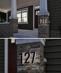 7-Inch Led Backlit Address Number For House Outdoor Sign, Easy-To-Spot, Waterproof Stainless Steel, 6000K Bright White Light