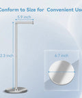 Diagram showing Freestanding Toilet Paper Holder With Reserve Storage Holds 3 To 4 Rolls 22 Inch Matte Black Stainless Steel Stand