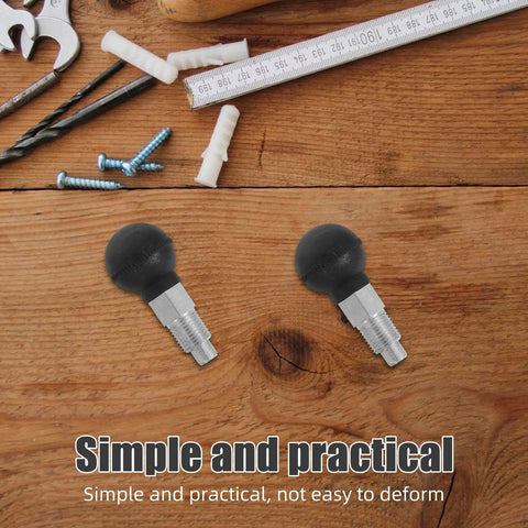 Two Pack Stainless Steel Spring Loaded Pin With Ball Head For Gym Equipment, 16mm Thread Diameter on a wooden surface