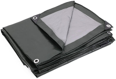 Heavy-Duty 12x14 Foot Poly Tarp With Reversible 8-Mil Waterproof Coverage for multi-use outdoor, construction, camping and more