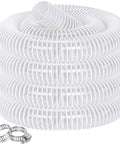 Shop Tested Heavy Duty Clear Flexible Dust Collection Hose 1 1/2 Inch By 20 Feet coiled with clamps for secure attachment.