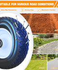 Flat Free 4.10/3.50-6 Replacement 12 Inch Wheel With 1 In. Axle Bore for Wheelbarrows on dirt, grass, and cement