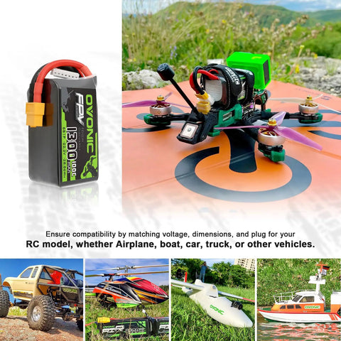 6S 1300mAh 100C LiPo Battery With XT60 Connector For RC FPV Racing Drones And Quadcopters 22.2V Beefy Punchy Power Pack