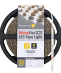 12V White LED Strip Lights 30 LEDs Per Meter 3000K Warm White 32.8 ft Dimmable From 0 To 100 Percent UL Listed on spool