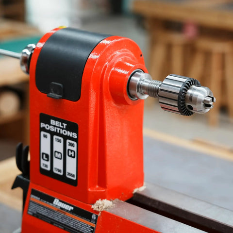 Heavy Duty Drill Chuck Set 5/8 Inch Capacity With JT33 MT2 And JT33 MT1 Taper Arbors on wood lathe