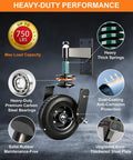 Heavy Duty 8-Inch Gate Wheel With Spring Loaded Support And 750 Lb Capacity, 360 Degree Rotation, Perfect Gate Caster components
