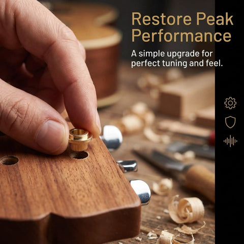 3 Sets Tuner Peg Parts For Guitar Repair With Noise Reducing Bushings And Ferrule Washers To Help You Tune Up Faster Improve Tuning Accuracy And Stability On Acoustic Guitars Includes Tuner Post Nuts And Replacement Tuning Machine Accessories. brass bushing on acoustic guitar headstock