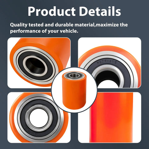 Heavy Duty Load Wheel For Toyota 8HBW23 Electric Pallet Jack Lift Truck, orange replacement caster with steel bearing.