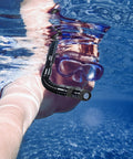 Person snorkeling with Dry Snorkel With Top Dry Valve And Food Grade Silicone Mouthpiece For Easy Breathing While Snorkeling And Diving