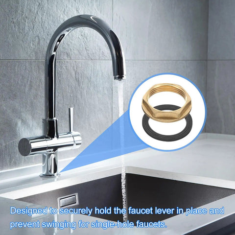 Real Deal Brass Faucet Lock Nut With Silicone Washer For G1 Female Pipe Threading Heavy Duty Kitchen Basin Sink Plumbing close-up