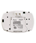 Plug-In Carbon Monoxide Alarm With Battery Backup And Smoke Detector - Hardwired Safety Sensor, back view showing outlet plug.