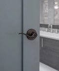 Interior Privacy Door Handle With Lock And Reversible Lever For Bedroom Or Bathroom Venetian Bronze Keyless Turn Lock With Microban Protection