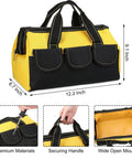 Three Pack Tool Bags For Electricians And Carpenters, Waterproof Hard Bottom, Built For Tough Jobs, Yellow, Durable Gear Organizer