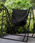 2 In 1 Hammock And Swing Chair With Foldable Stand Dope Portable Camping Gear For Outdoors Carrying Bag Easy Setup
