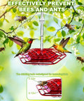 Outdoor Hummingbird Feeder With 30 Feeding Ports, Saucer Style, Ant Proof No Leak, Easy To Clean And Refill, hanging in a garden