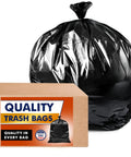 Heavy Duty 55 Gallon Contractor Trash Bags 3 Mil Thick Black Liners With Ties, 50 Bags For Construction And Industrial Use, Extra Large Puncture Resistant Garbage Bags For Outdoor Jobs