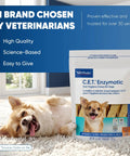 Dog Dental Chews For Small Pups, Enzymatic Formula For Plaque And Tartar Control, package next to happy small dog on carpet