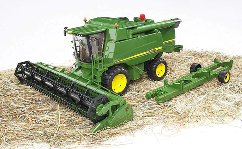 John Deere T670i Combine Harvester Toy For Kids With Ackermann Steering on Straw Field Playset
