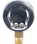 Performance Tool W10055 air gauge front view, chrome round housing with brass threaded connector